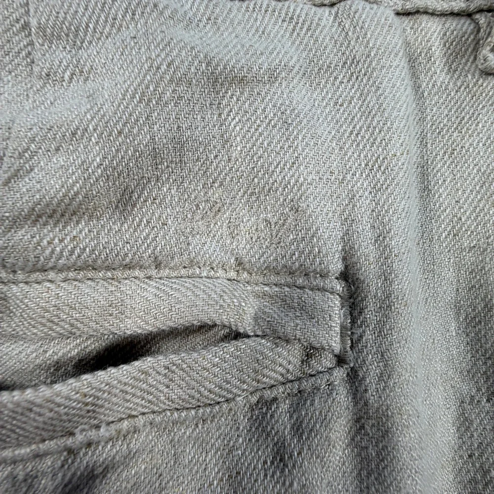 Porter & Ash Mens 100% Linen Pants Pleated Oatmeal Beige Size 32 Summer
